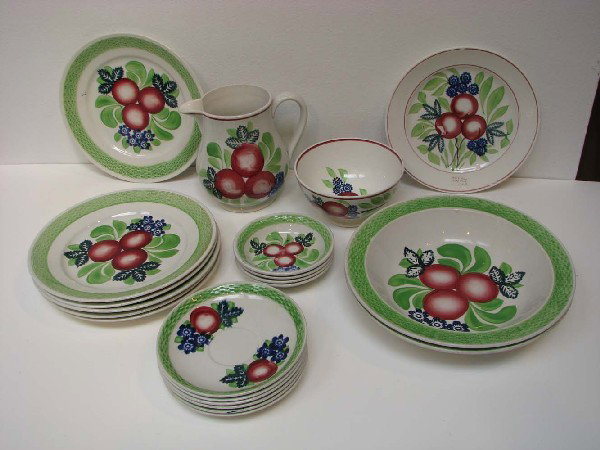 Large Group of Adams of Tunstall Basketweave Edge