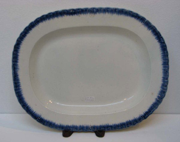 Leeds Type Platter with Blue Feather Edge