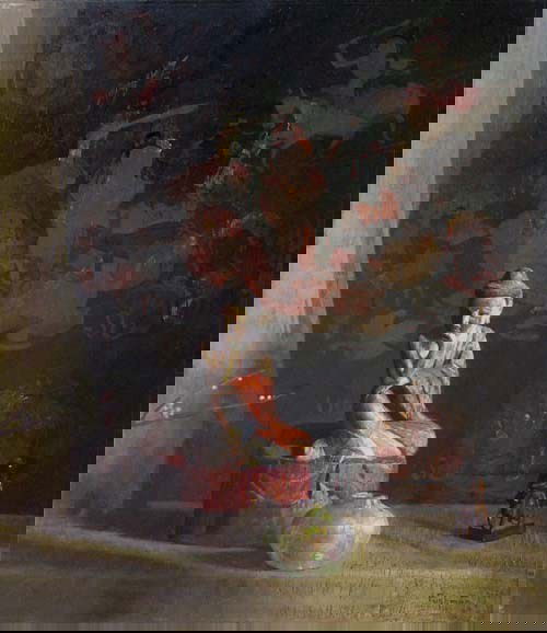 Hovsep Pushman "My Past Dreams" Orientalist Painti: Artist: Pushman, Hovsep (Armenian-American, 1877-1966) Title: My Past Dreams Date: c. 1945 Medium: oil on canvas Dimensions: 23.5 x 18 inches Description: With accompanying photocopy of a photo