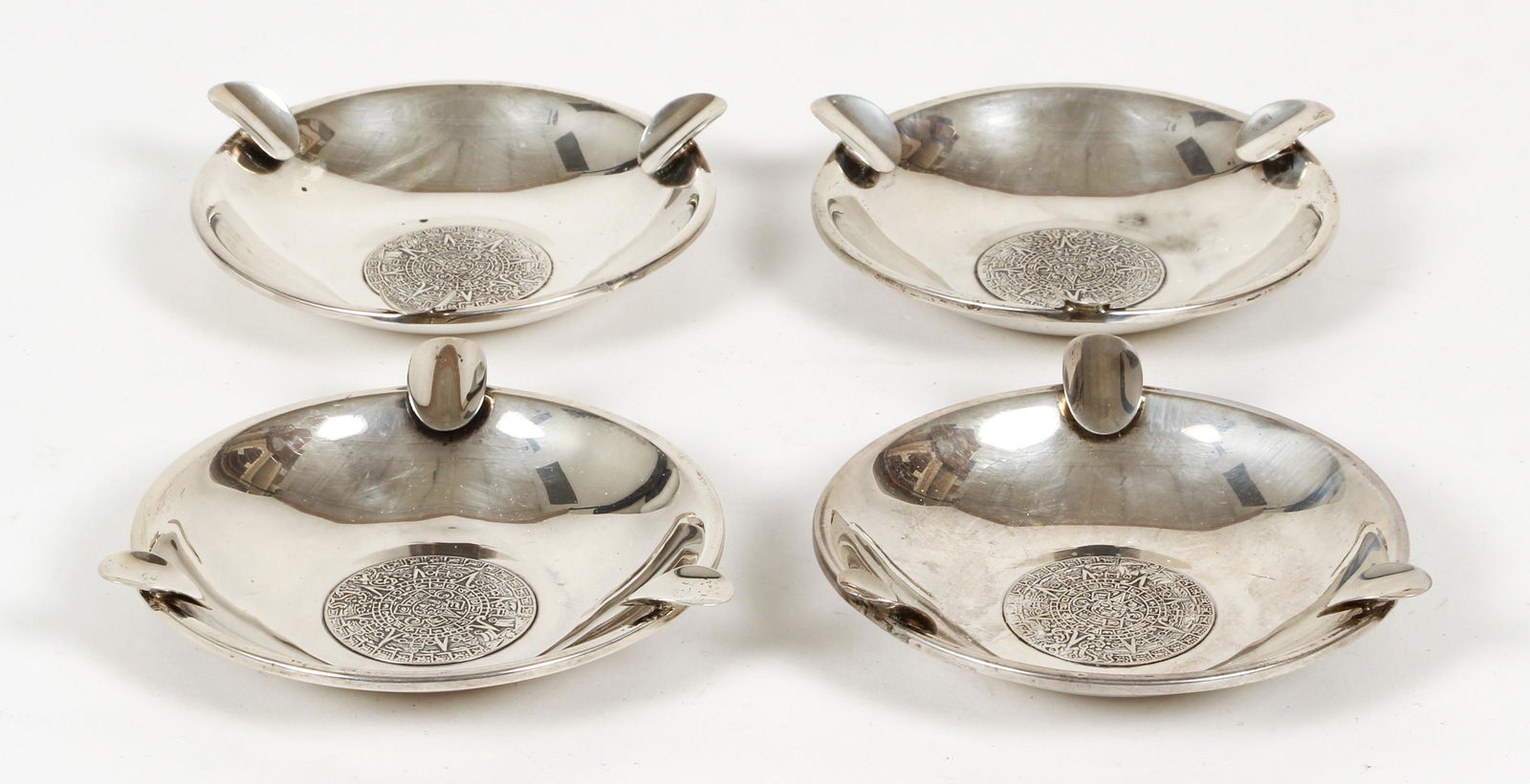 4 Mexican Sterling Silver Ashtrays (1 of 4)
