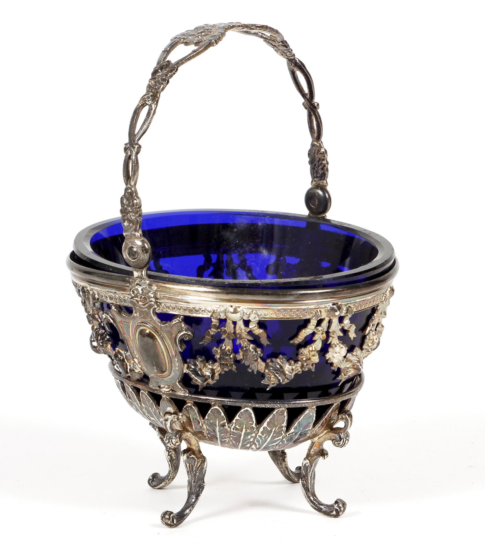Victorian Continental Silver Master Salt with Cobalt (1 of 5)
