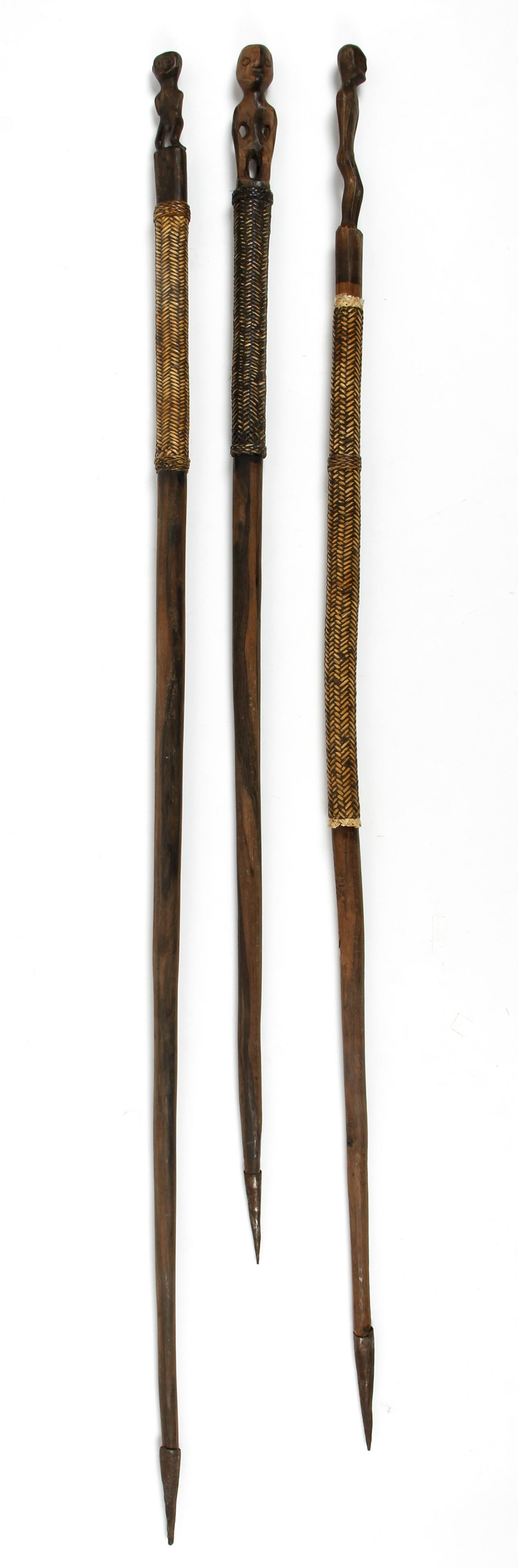 3 African Walking Sticks with Ancestor Figure carvings (1 of 6)