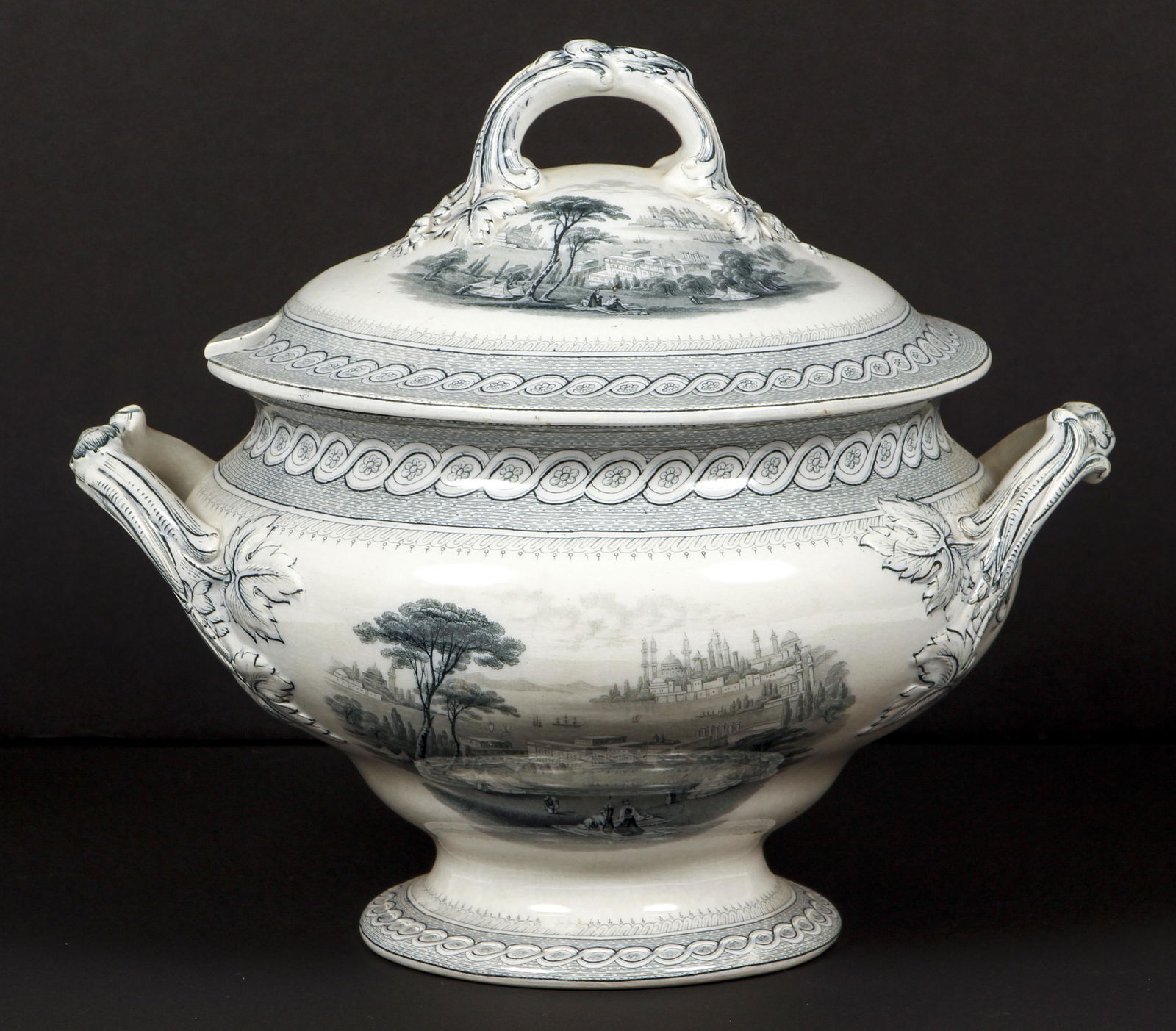 Staffordshire Pattern Lidded Transferware Tureen (1 of 6)