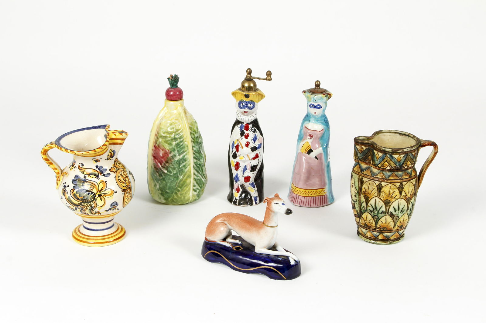 Lot of 6 European Ceramics incl Italian Lettuce Jar (1 of 16)