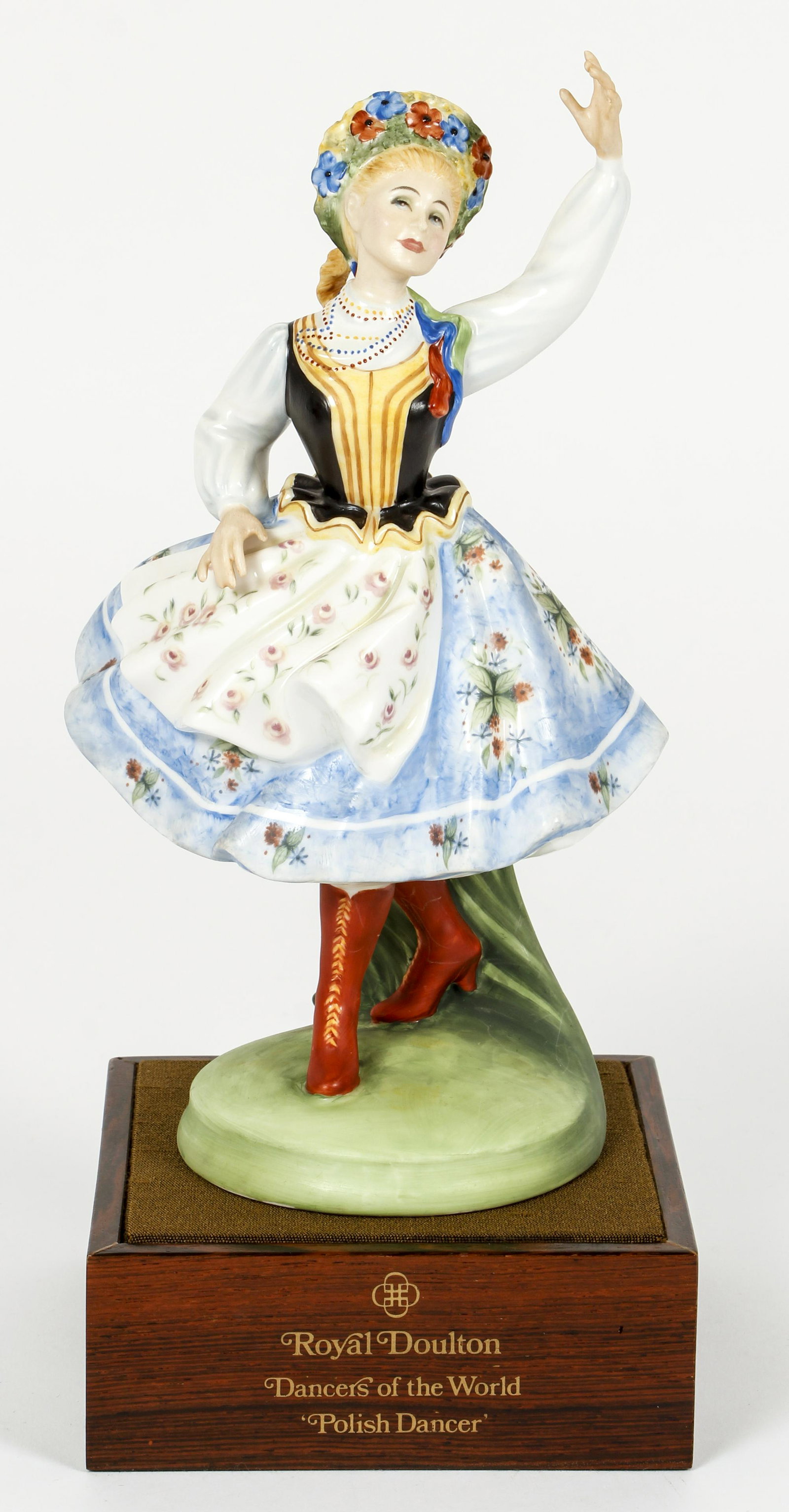 Royal Doulton Polish Dancer Porcelain Ltd Ed Figurine: Royal Doulton, Polish Dancer from the Dancers of the World series, 1980, hand painted bone China porcelain, modelled by Peggy Davies, number 22 of 750, marked on the base, 9.25 inches tall, includes o