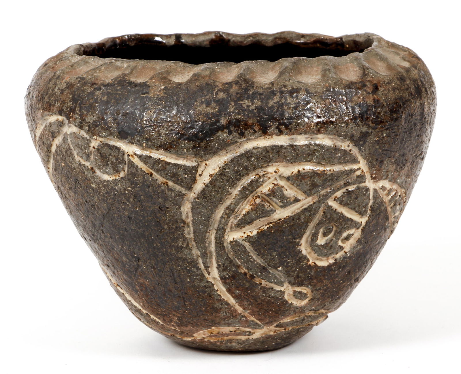 20th Century Aboriginal Stoneware Pot (1 of 4)