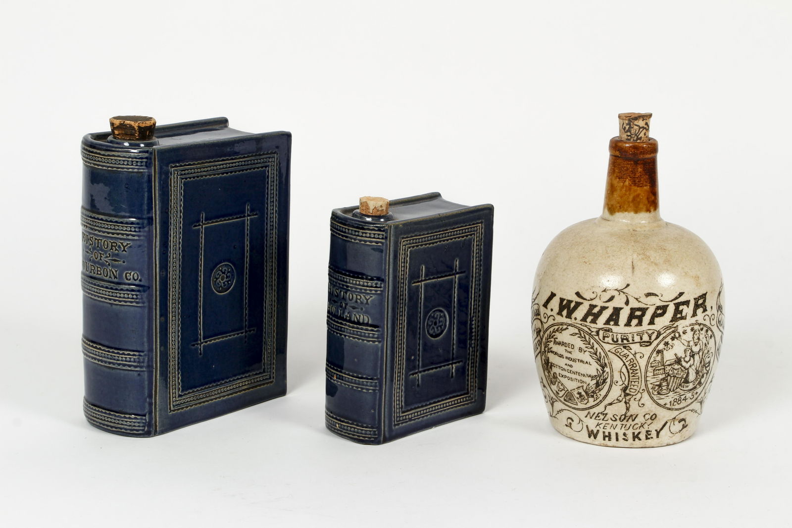 Lot of 3 Whiskey Jug I. W. Harper and 2 Faux Books (1 of 5)