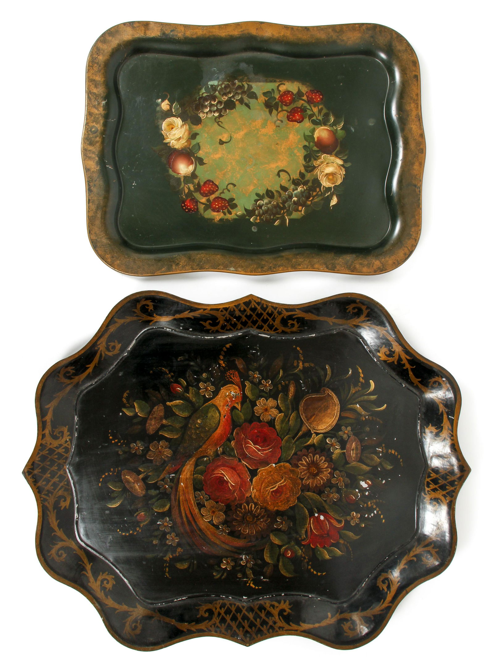 Pair of Tole Painted Metal Trays (1 of 5)