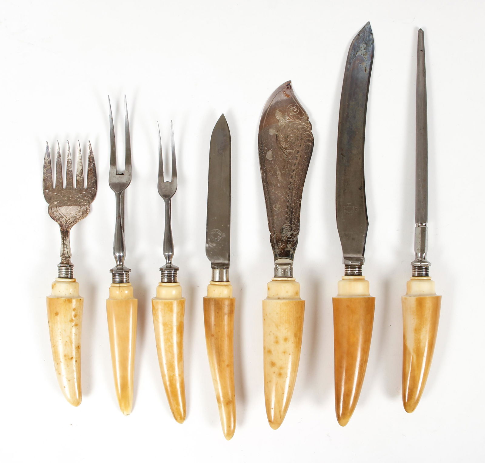7 pc Horn Handle Carving Set in Box Cavendish (1 of 7)