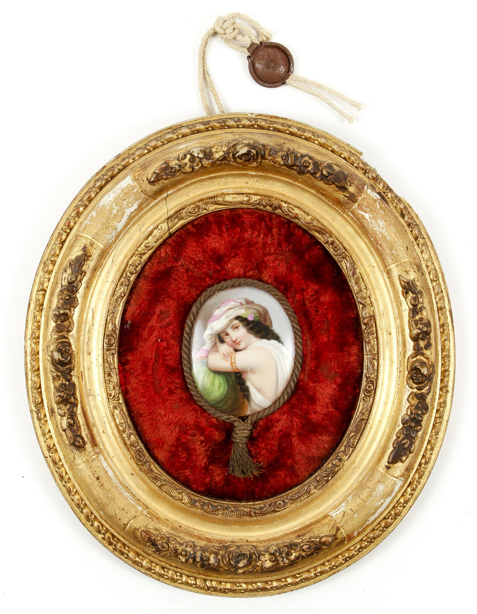 19th century handpainted miniature of a Maiden (1 of 3)