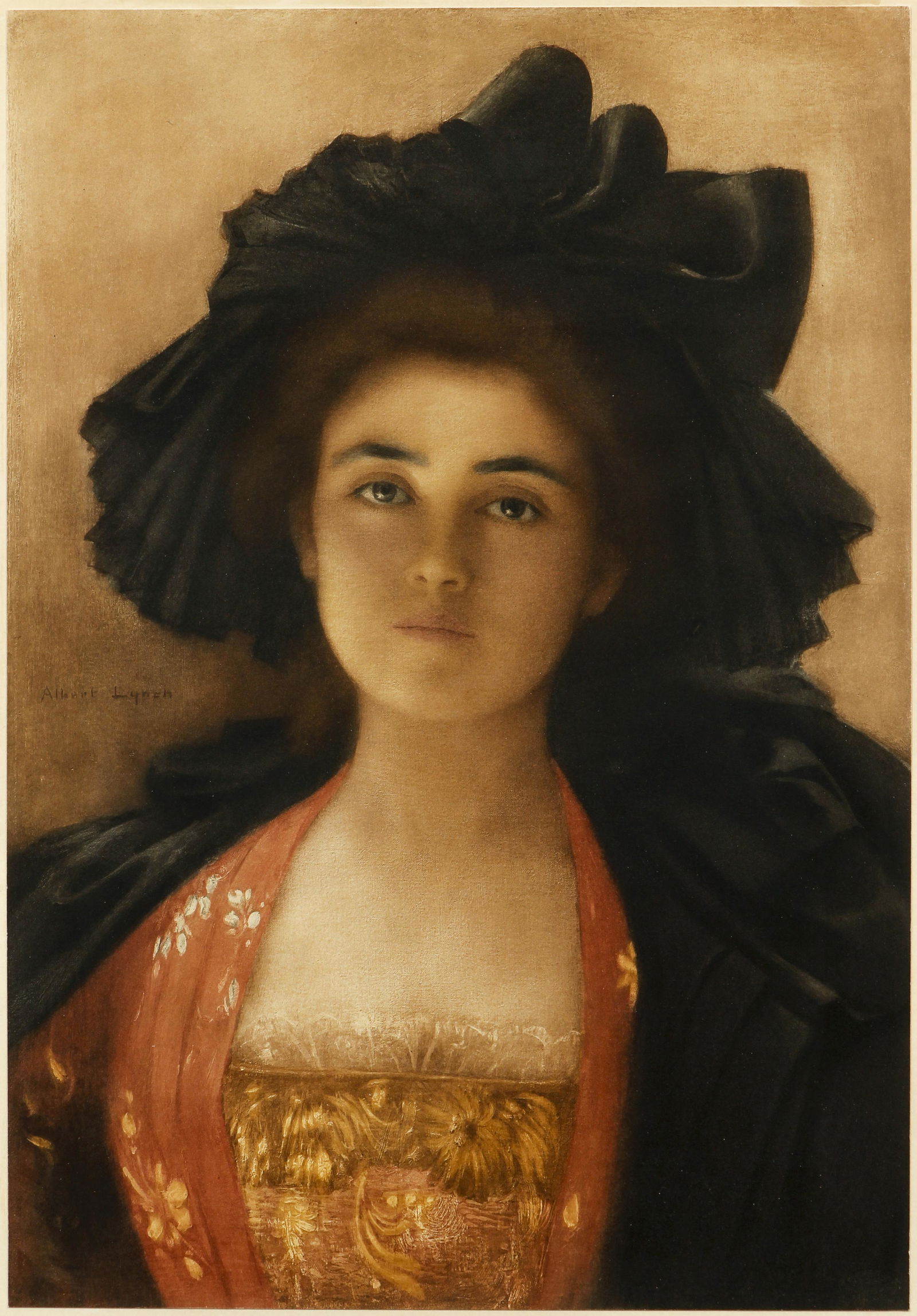 Albert Lynch Portrait Hand Colored Mezzotint (1 of 4)