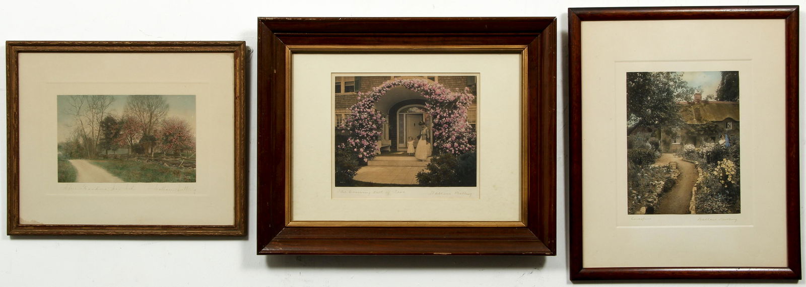 Group of 3 Wallace Nutting Signed Colored Photos (1 of 5)