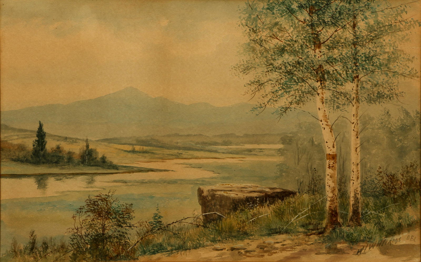 William L. Williams River Landscape Watercolor (1 of 4)