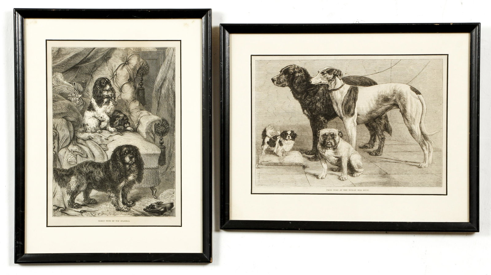 2 framed wood engravings of Dogs (1 of 5)
