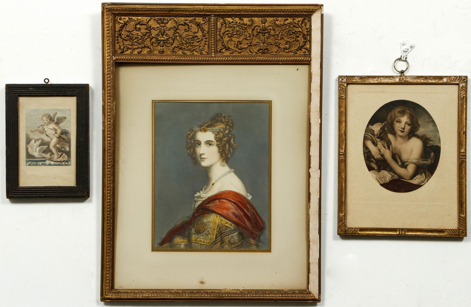 Lot of 3 19th century handcolored prints (1 of 7)