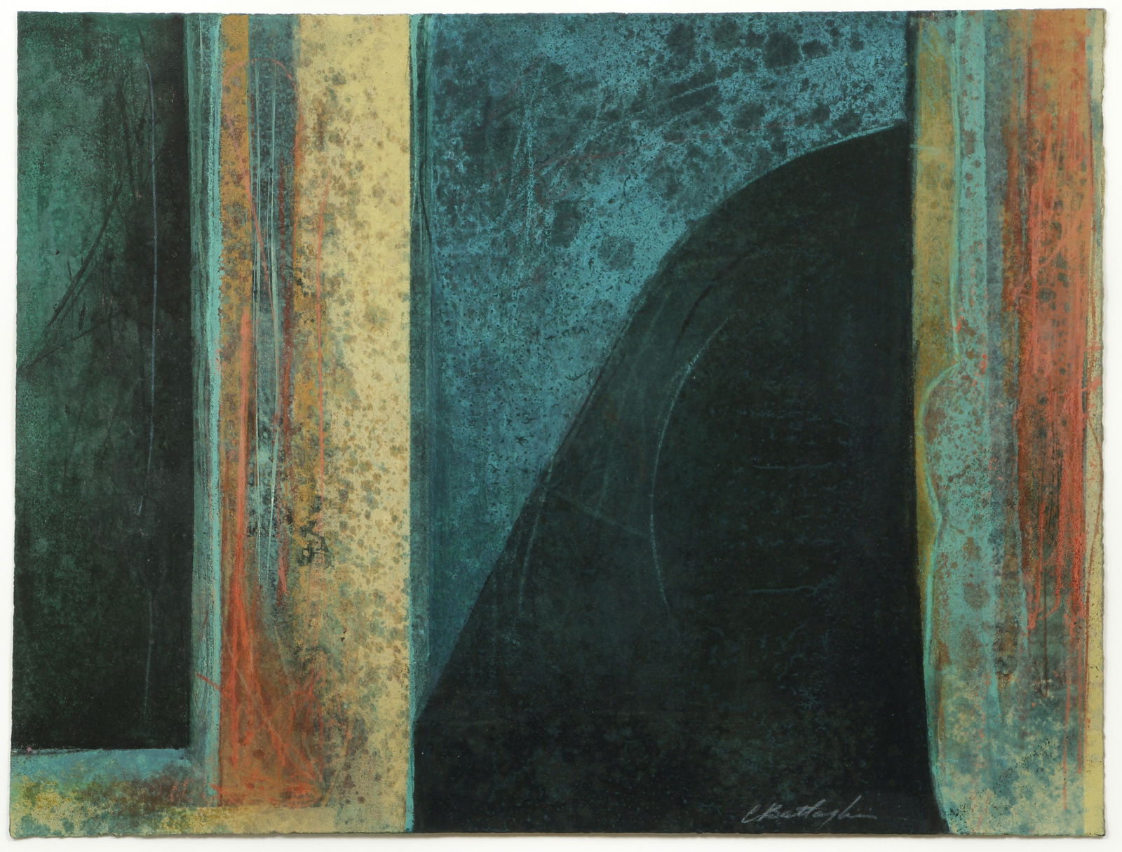 Battaglini Broken Seals Oil on Paper Ptg (1 of 4)