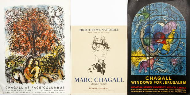 Marc Chagall "chagall At Pace / Columbus/ohio In 1976 (three Available)