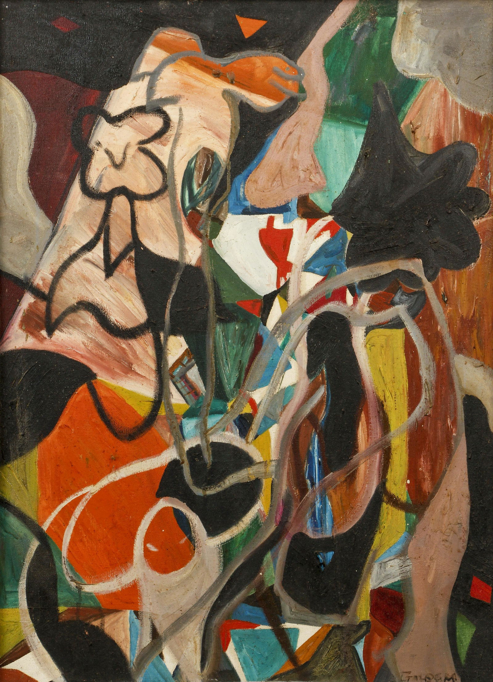 Sandra Goldsmith painting Abstract Figures (1 of 4)