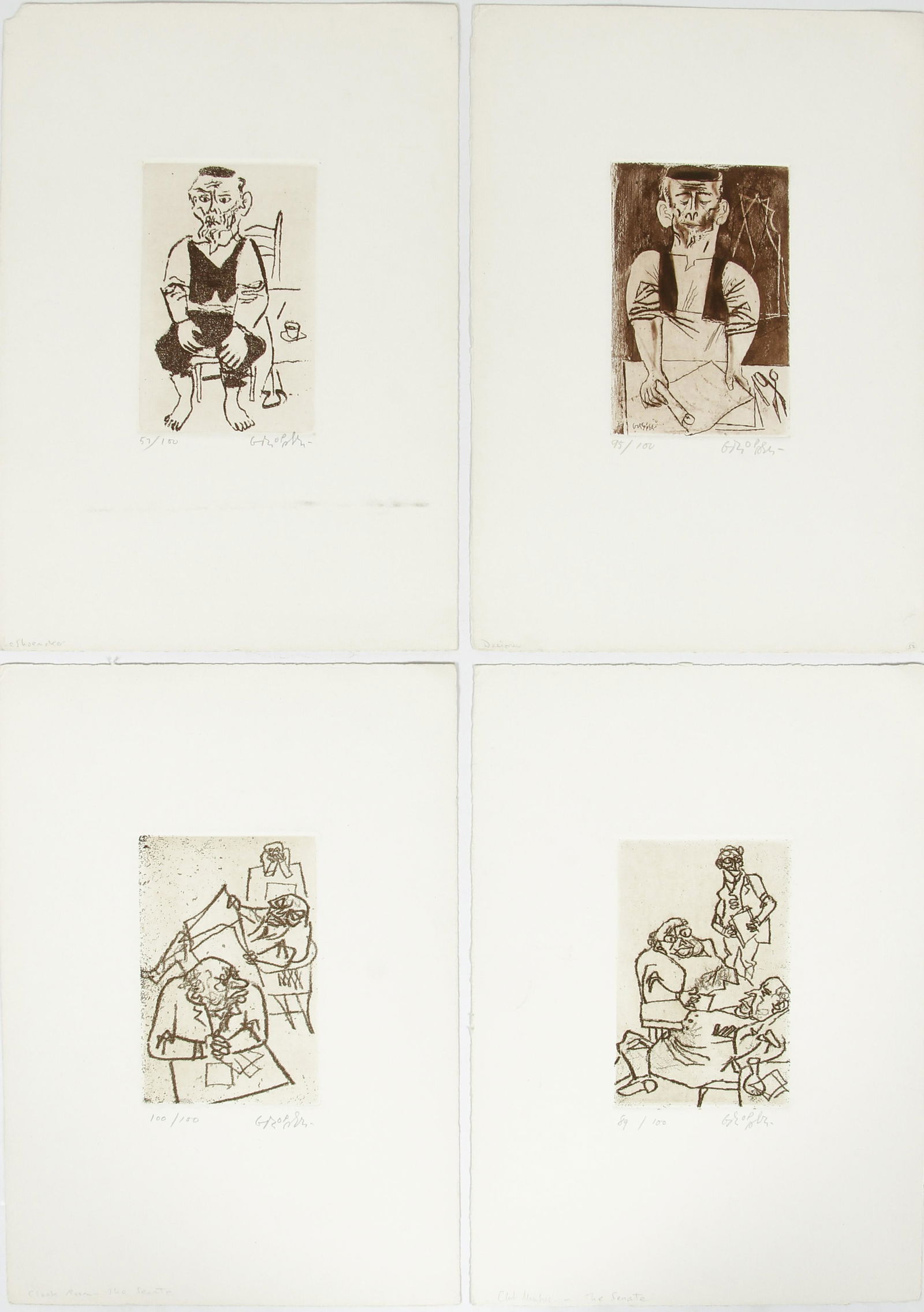 William Gropper Lot of 4 signed Etchings (1 of 11)