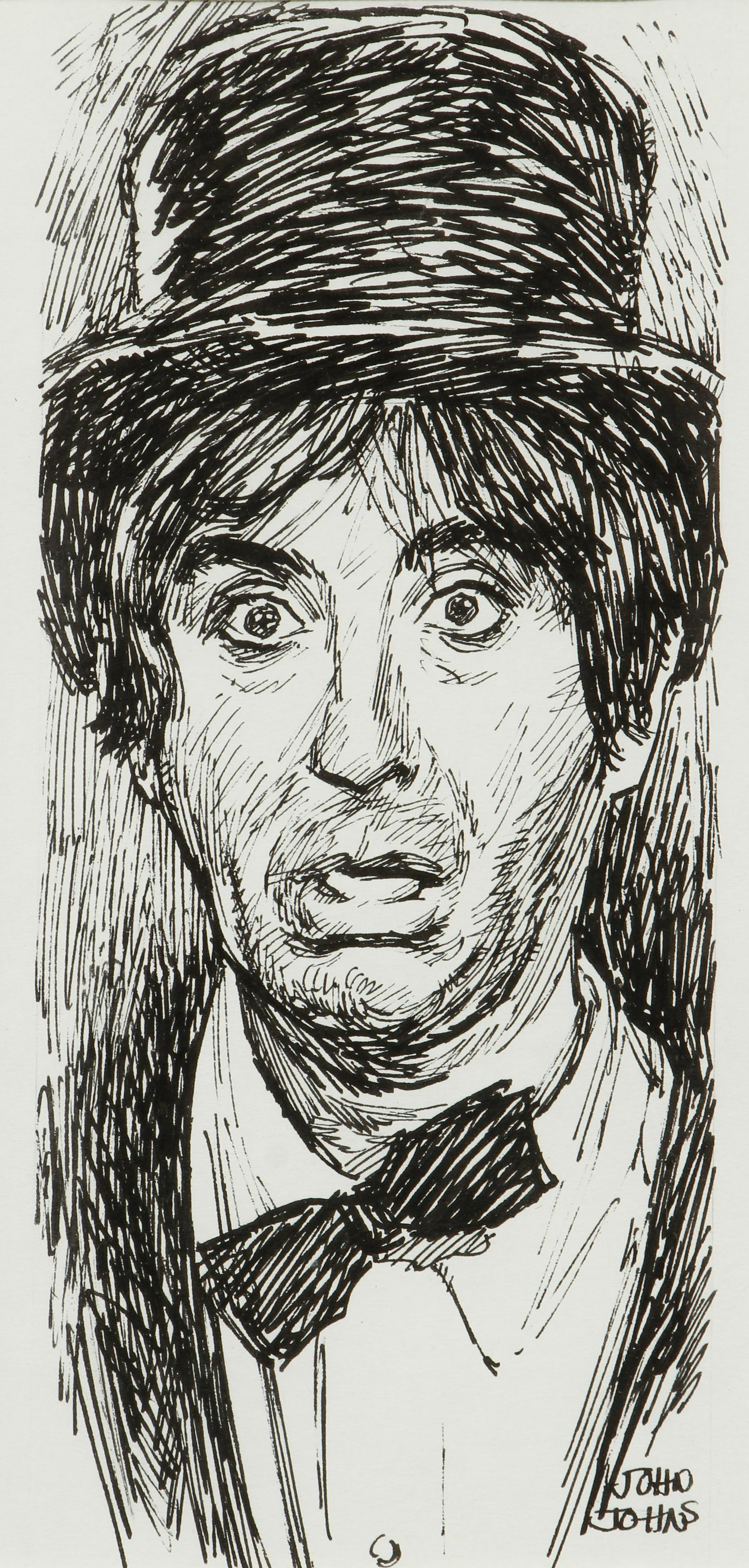 John Johns ink drawing Waiting For Godot (1 of 5)