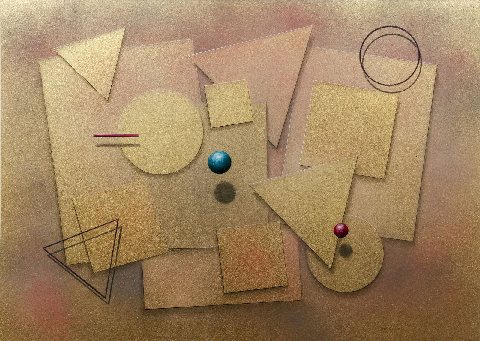 Sorensen Untitled abstract trompe l'oeil airbrush (1 of 4)