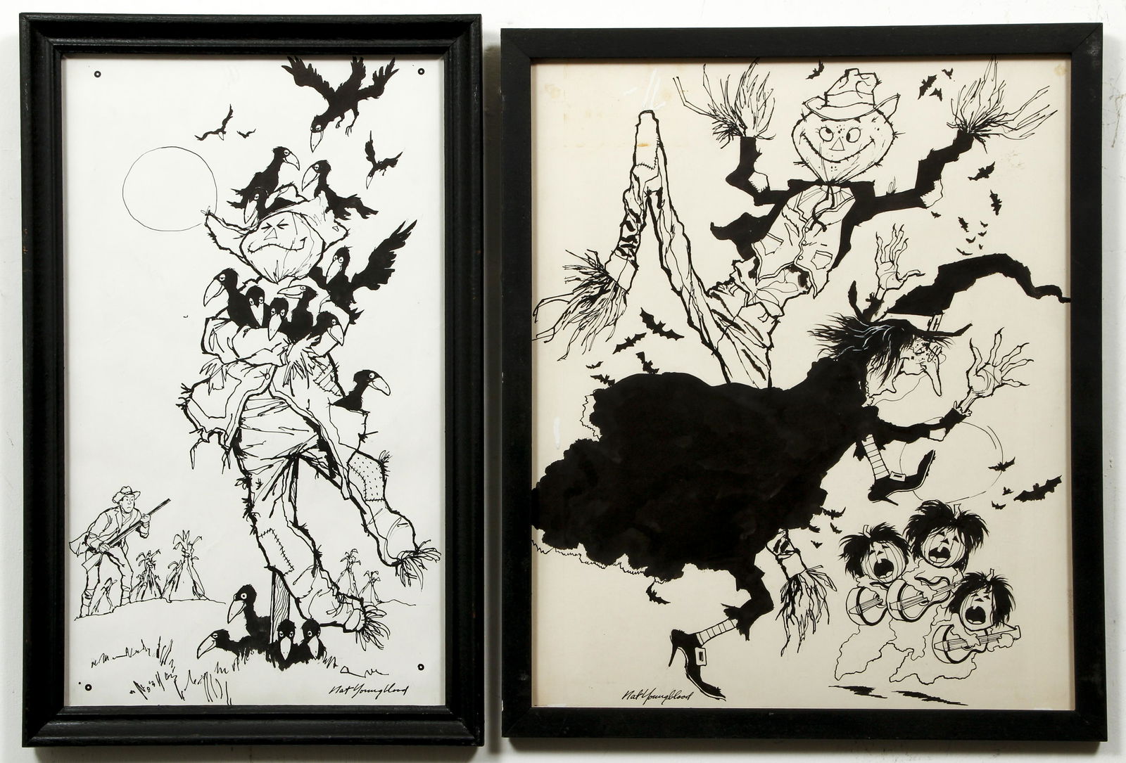Nat Youngblood pair Halloween Ink Drawings (1 of 8)