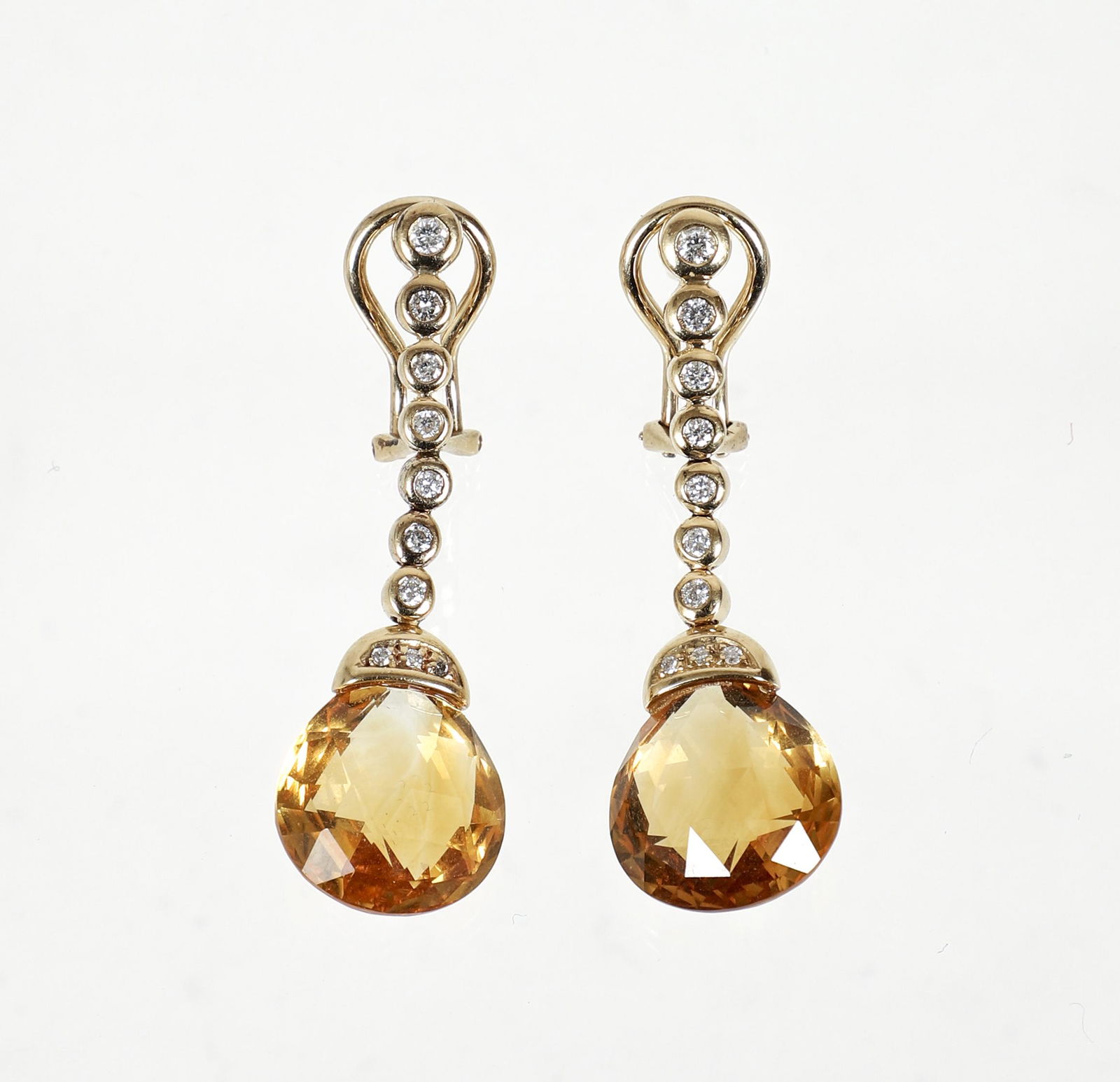 Pr. 14K Citrine Diamond Earrings (1 of 3)