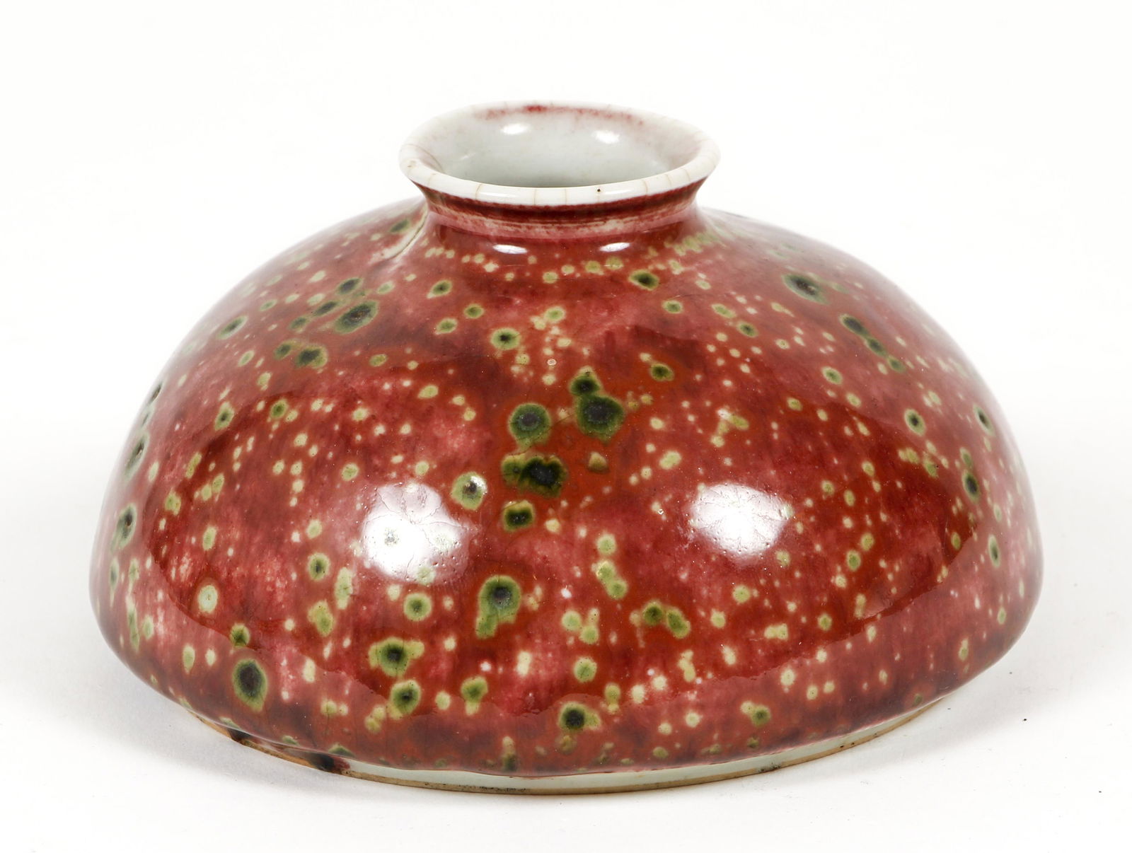 Chinese Speckle Glazed Signed Ceramic Inkwell (1 of 4)