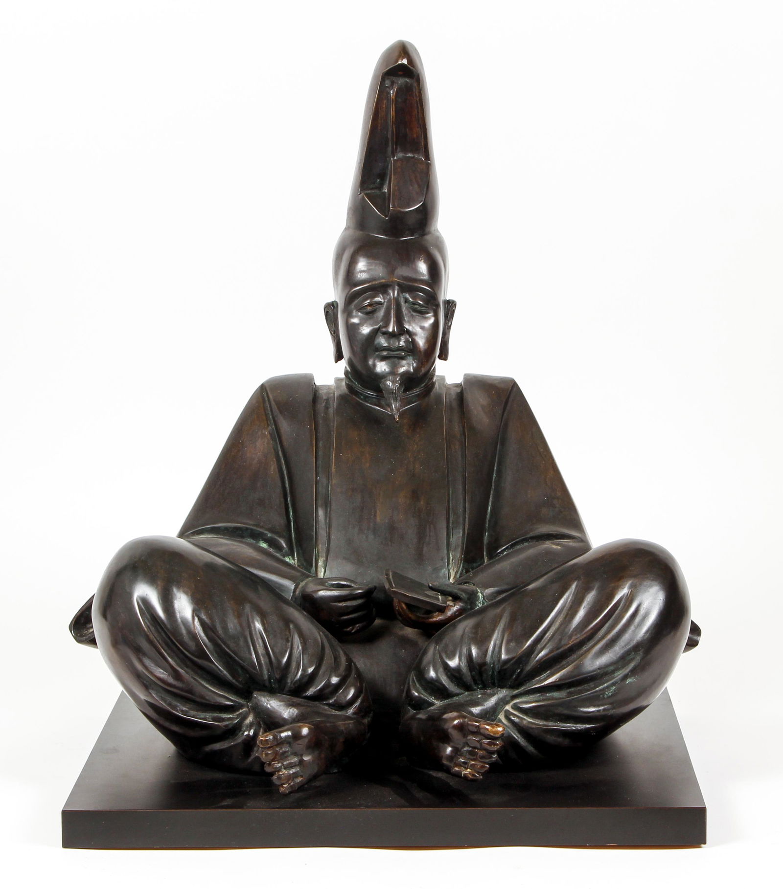 Seated Praying Buddha Holding a Book Cast Metal (1 of 4)