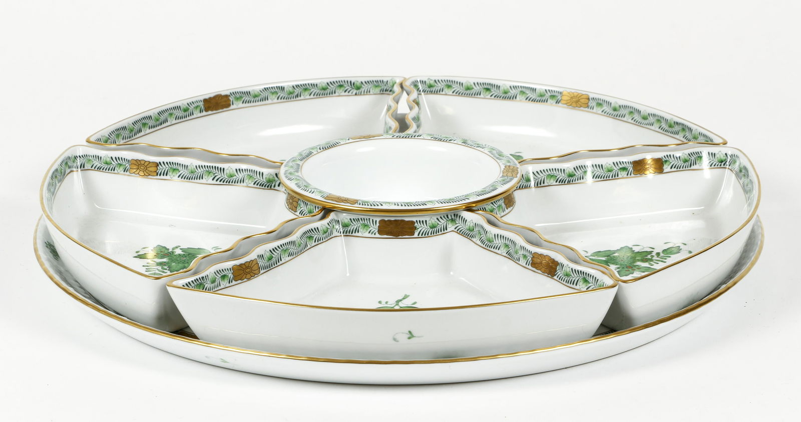 Herend 6 Part Chinese Bouquet Divided Dish (1 of 8)