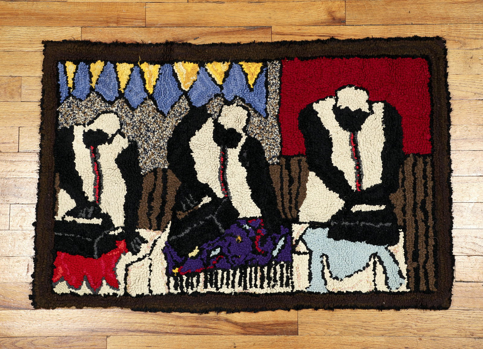 Alice Black 3 Women Ironing Hooked Rug (1 of 3)
