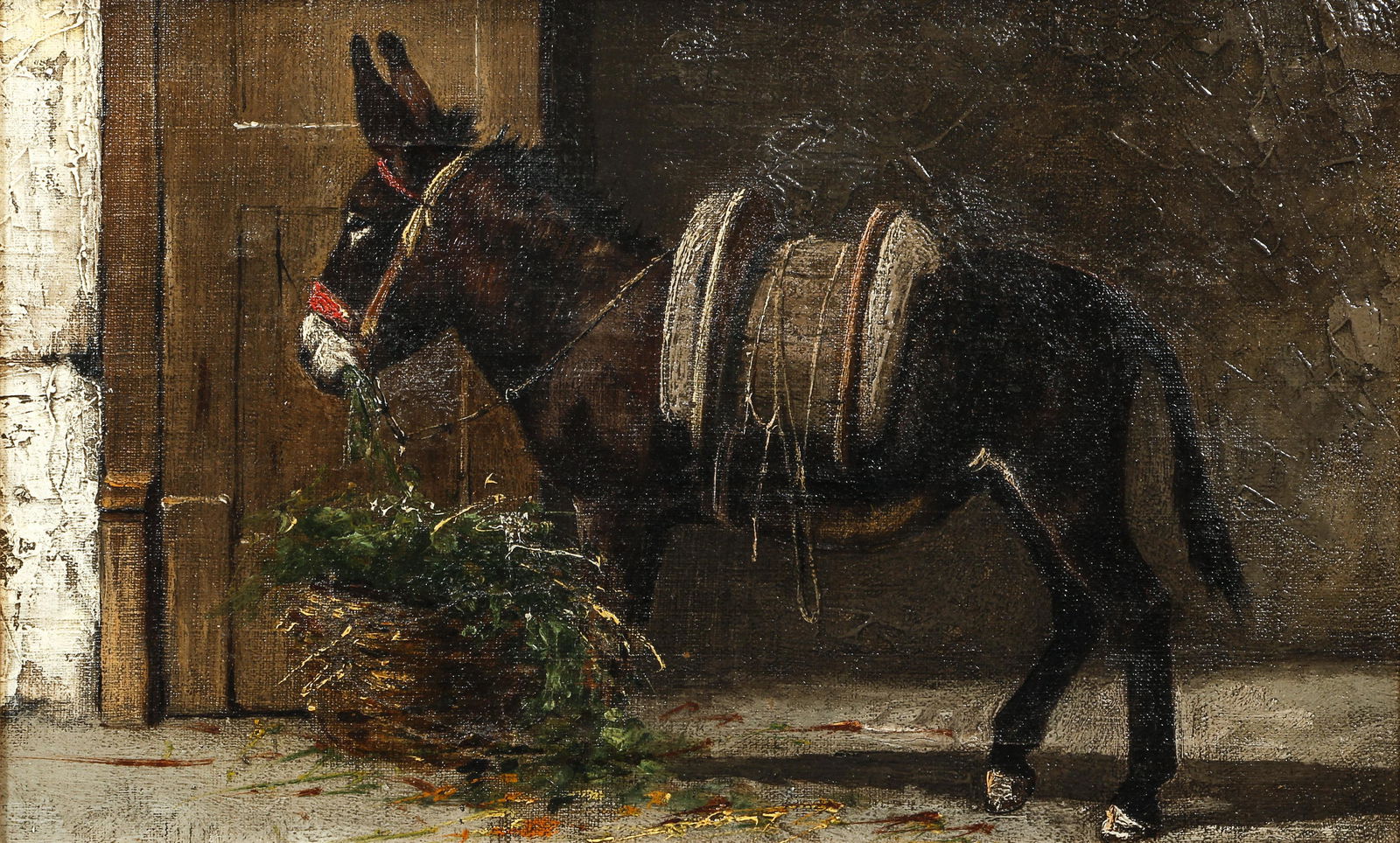 Portrait of a Donkey oil ptg late 19th or early 20th century (1 of 4)
