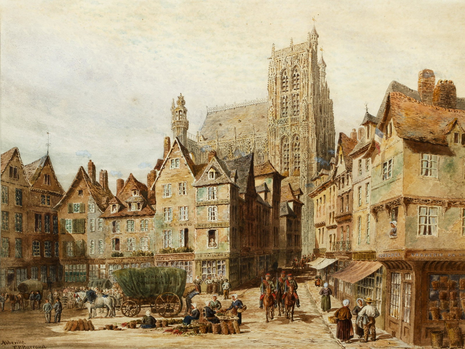 Francis Phillip Barraud watercolor Abbeville (1 of 4)