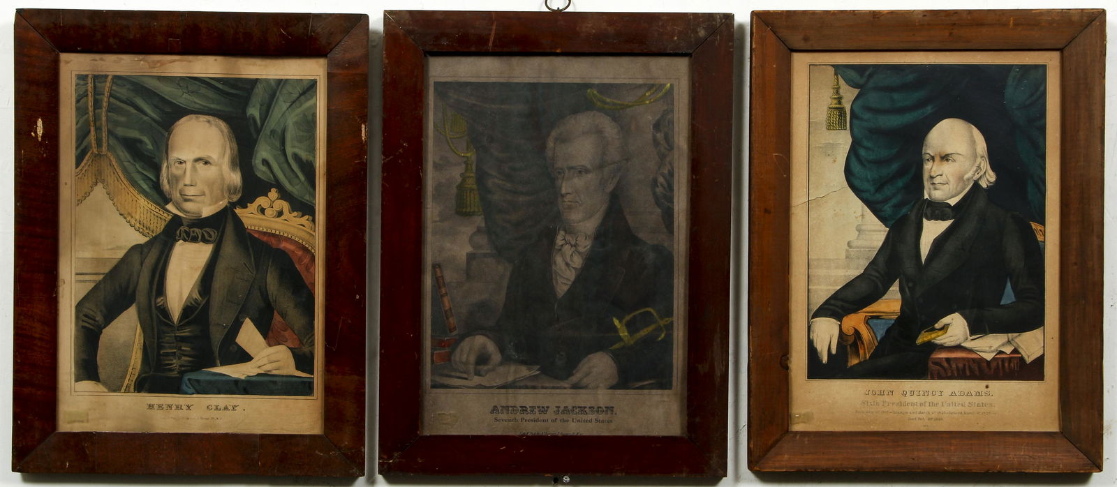 Currier hand colored lithographs of Presidents (1 of 7)