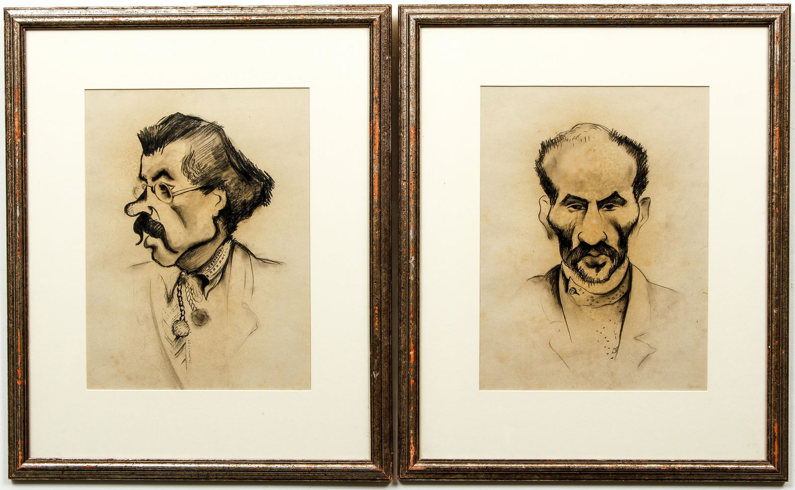Pair of Issachar Ber Ryback Charcoal Drawings (1 of 5)