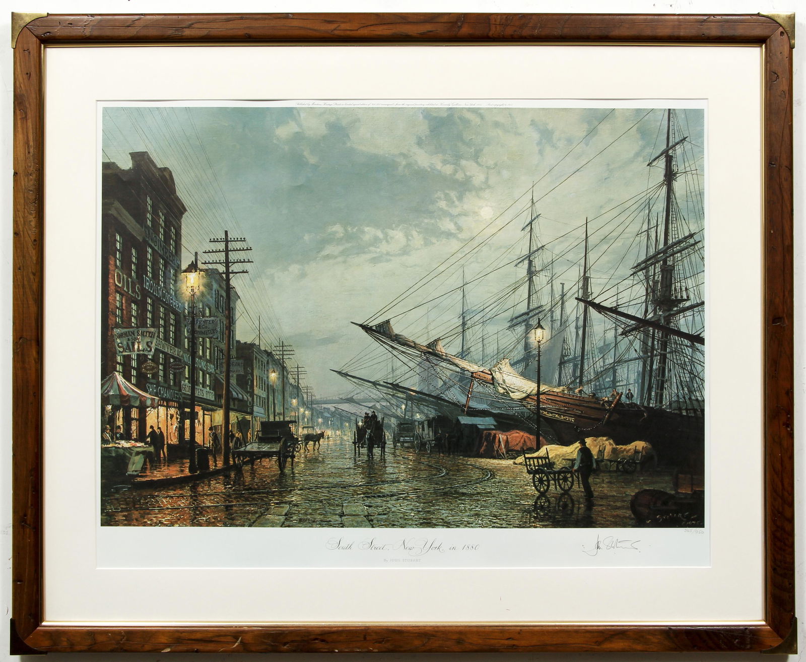 John Stobart South Street in New York Signed Lithograph (1 of 3)