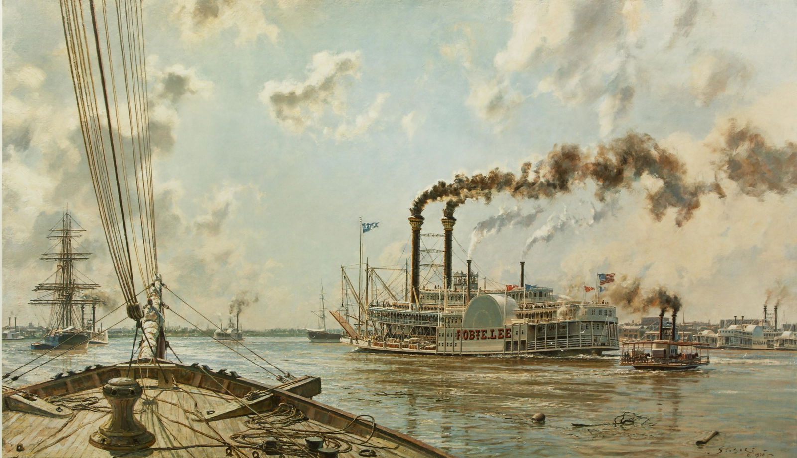 John Stobart New Orleans The Robert E. Lee Signed Lithograph (1 of 4)