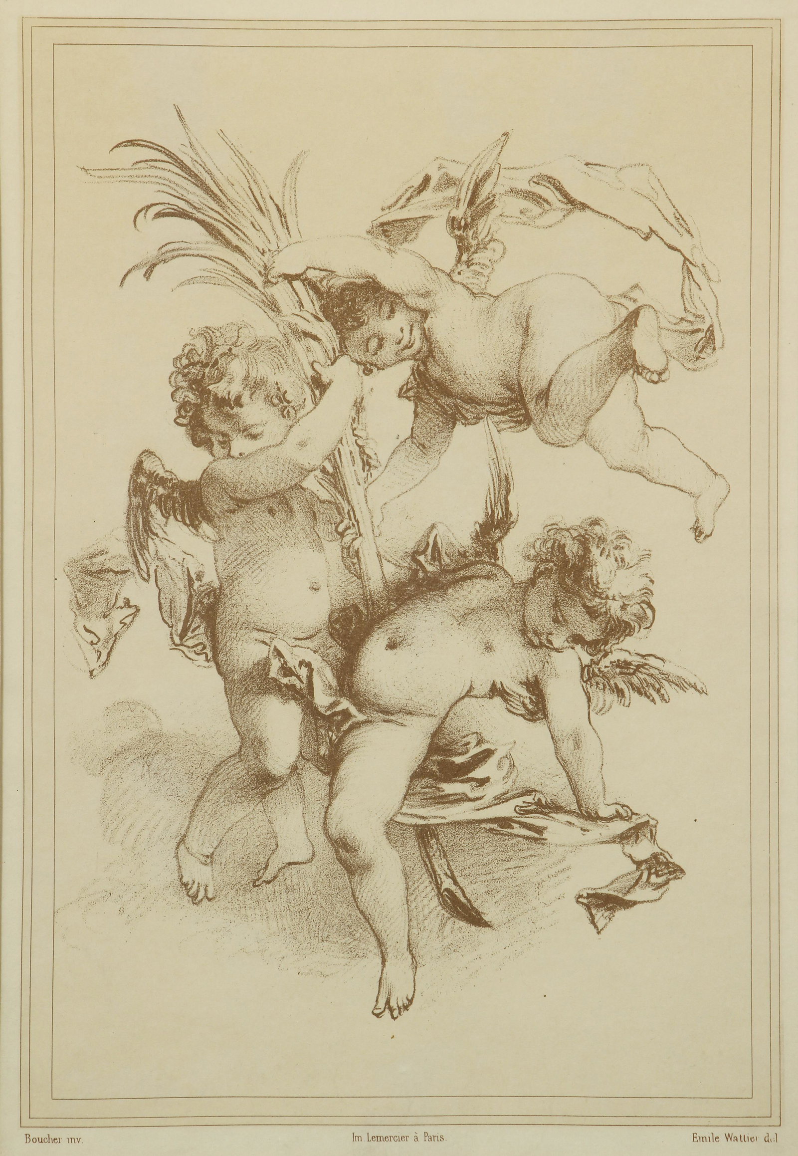 Playful Putti by Boucher litho by Wattier (1 of 4)
