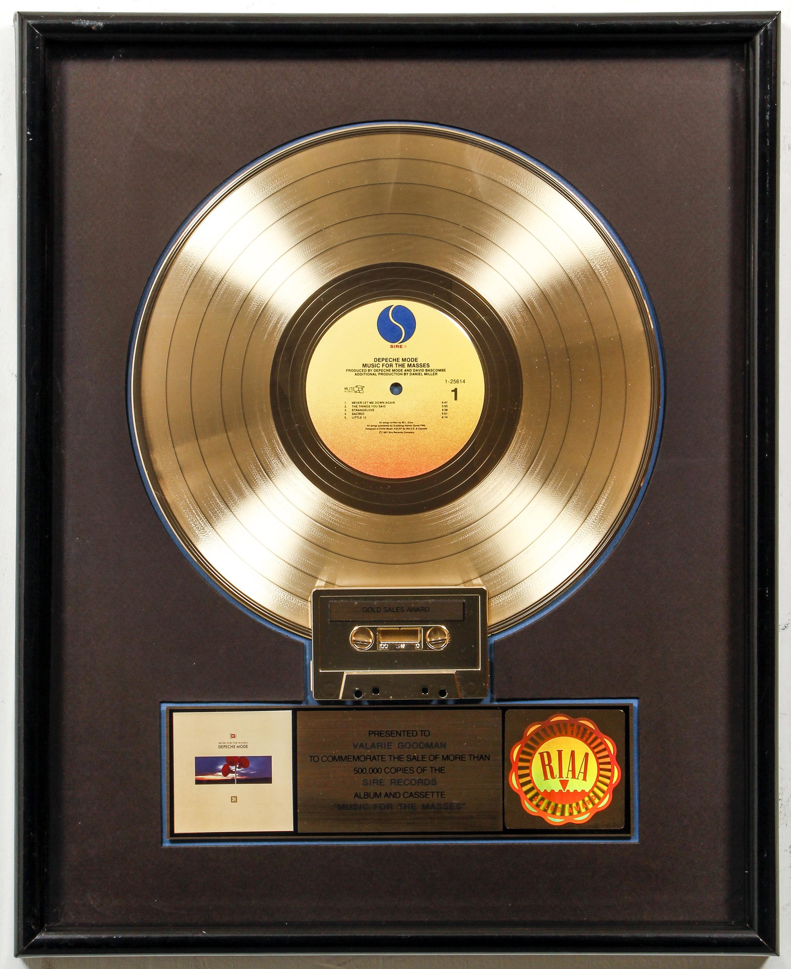 Depeche Mode Music for the Masses Gold Record (1 of 3)