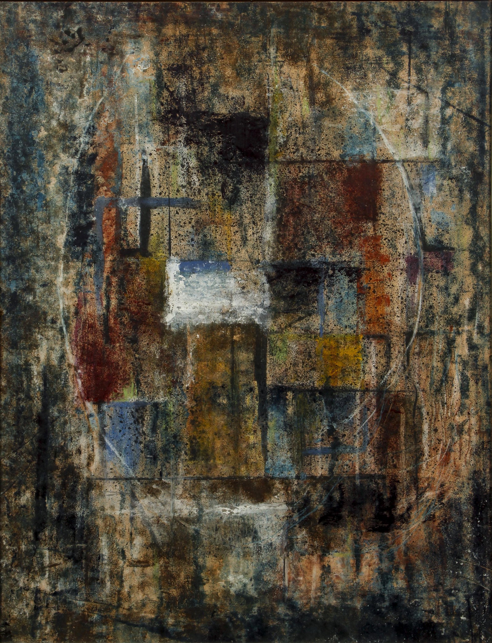 Mid Century Untitled Abstract Pastel Unknown Artist (1 of 5)