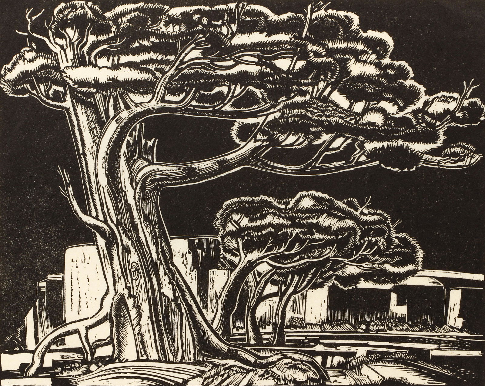 Valenti Angelo 1952 woodcut Survival (1 of 5)