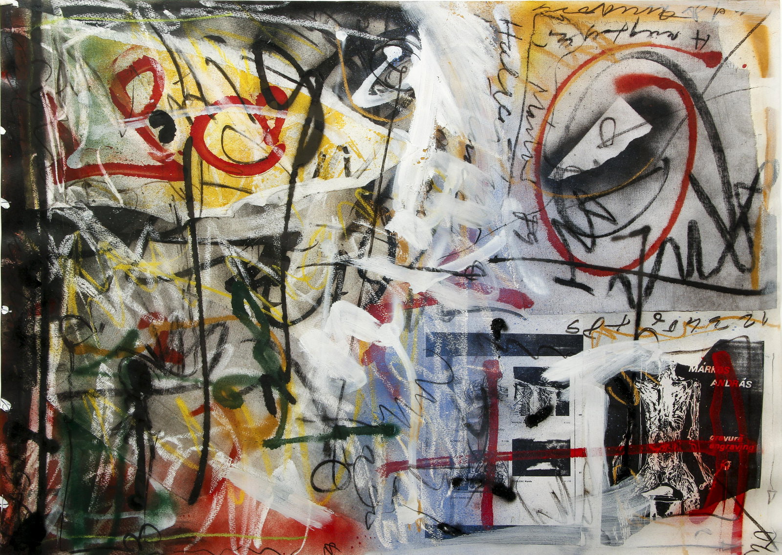 Andras Markos Untitled painting and collage on paper (1 of 4)