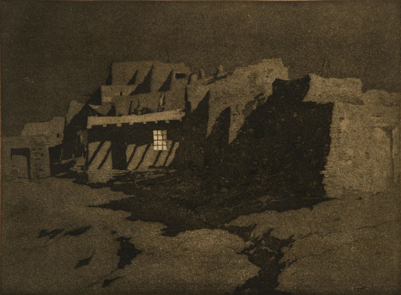 Arthur W. Hall Walpi Window Signed Aquatint Etching (1 of 4)