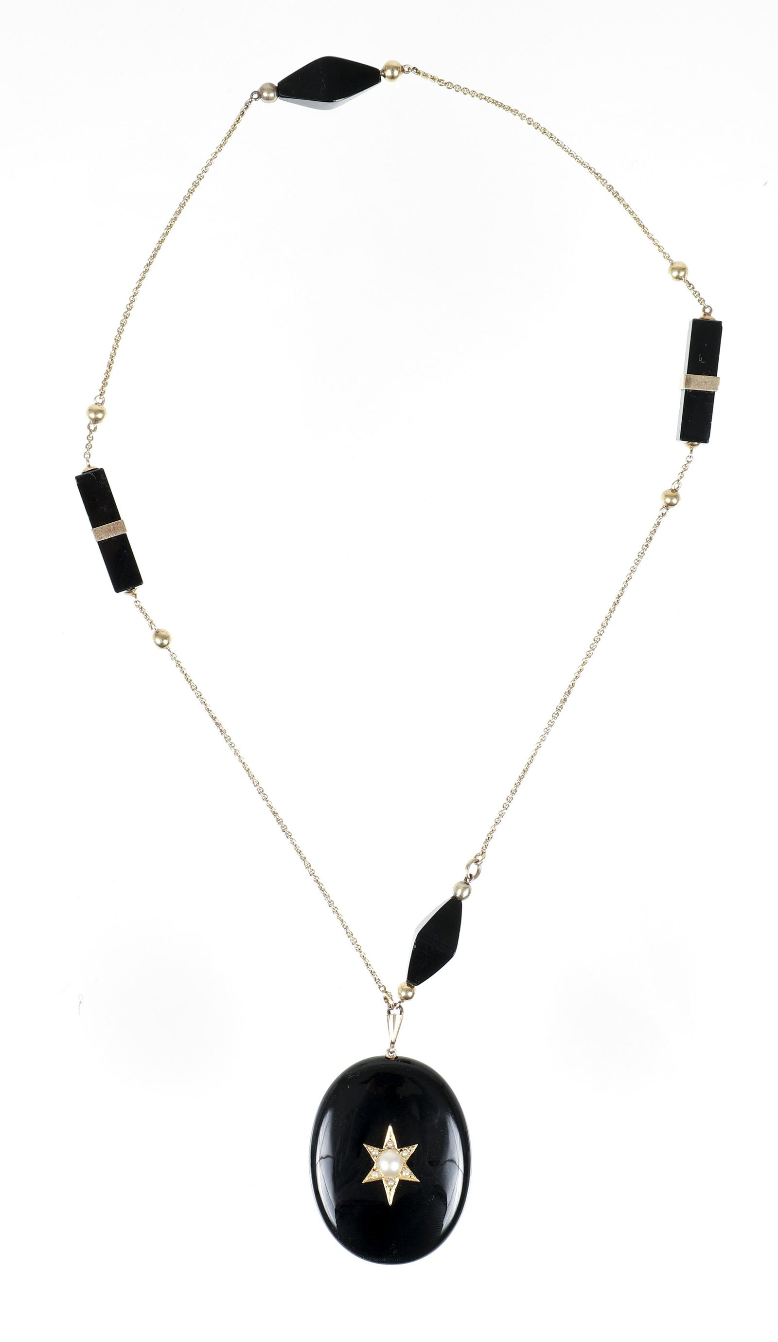 14K Mourning Locket and Chain (1 of 5)