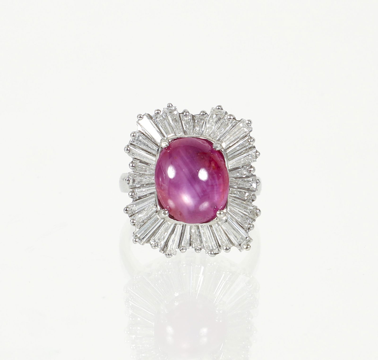 Ladies Platinum Star Ruby Diamond Ring (1 of 5)