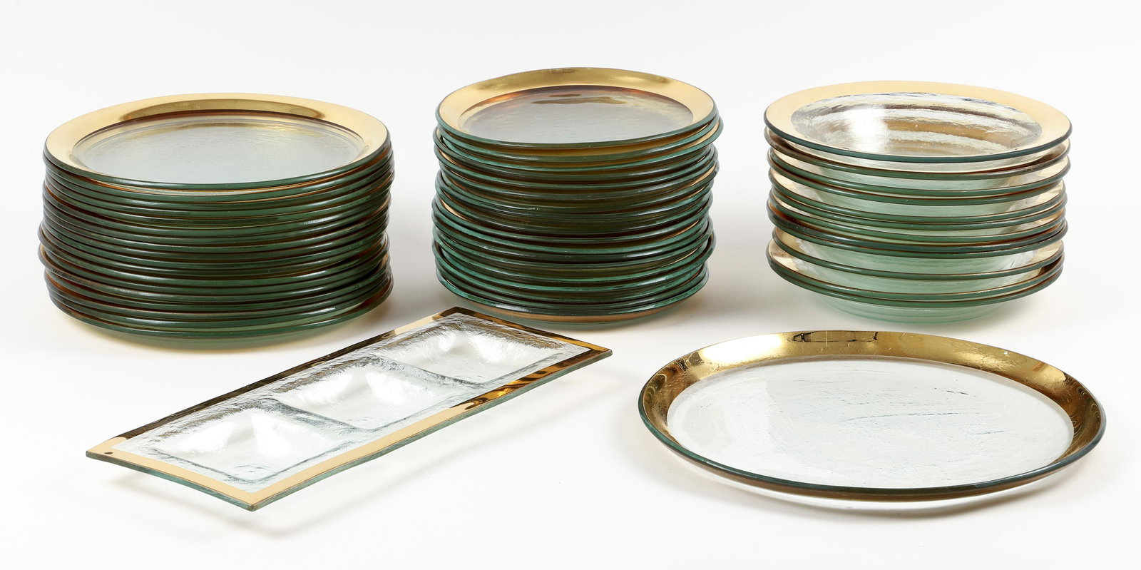 50 pc. Annie Glass Ca. Gilded Glass Dining Set (1 of 9)