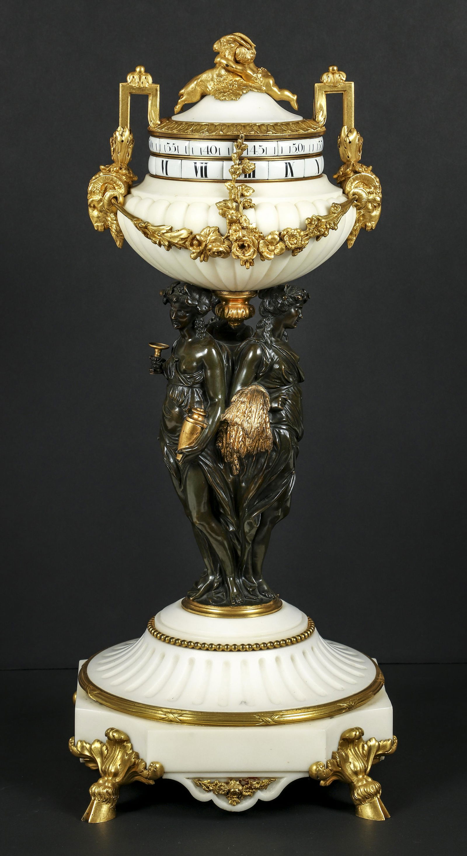 French Le Roy Marble and Figural Bronze Mantel Clock (1 of 5)