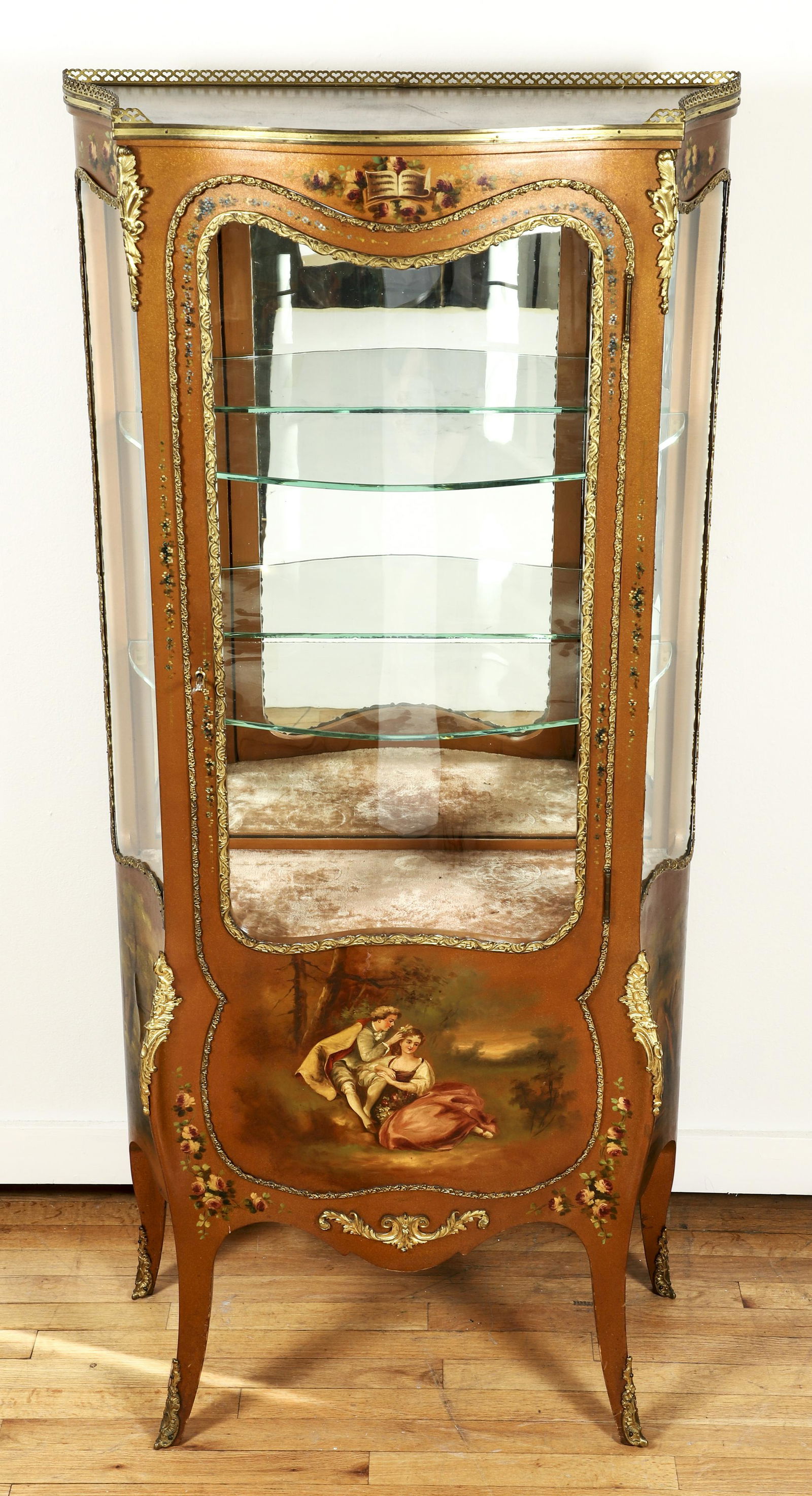 Antique French Vernis Martin Vitrine Cabinet Handpainted (1 of 5)