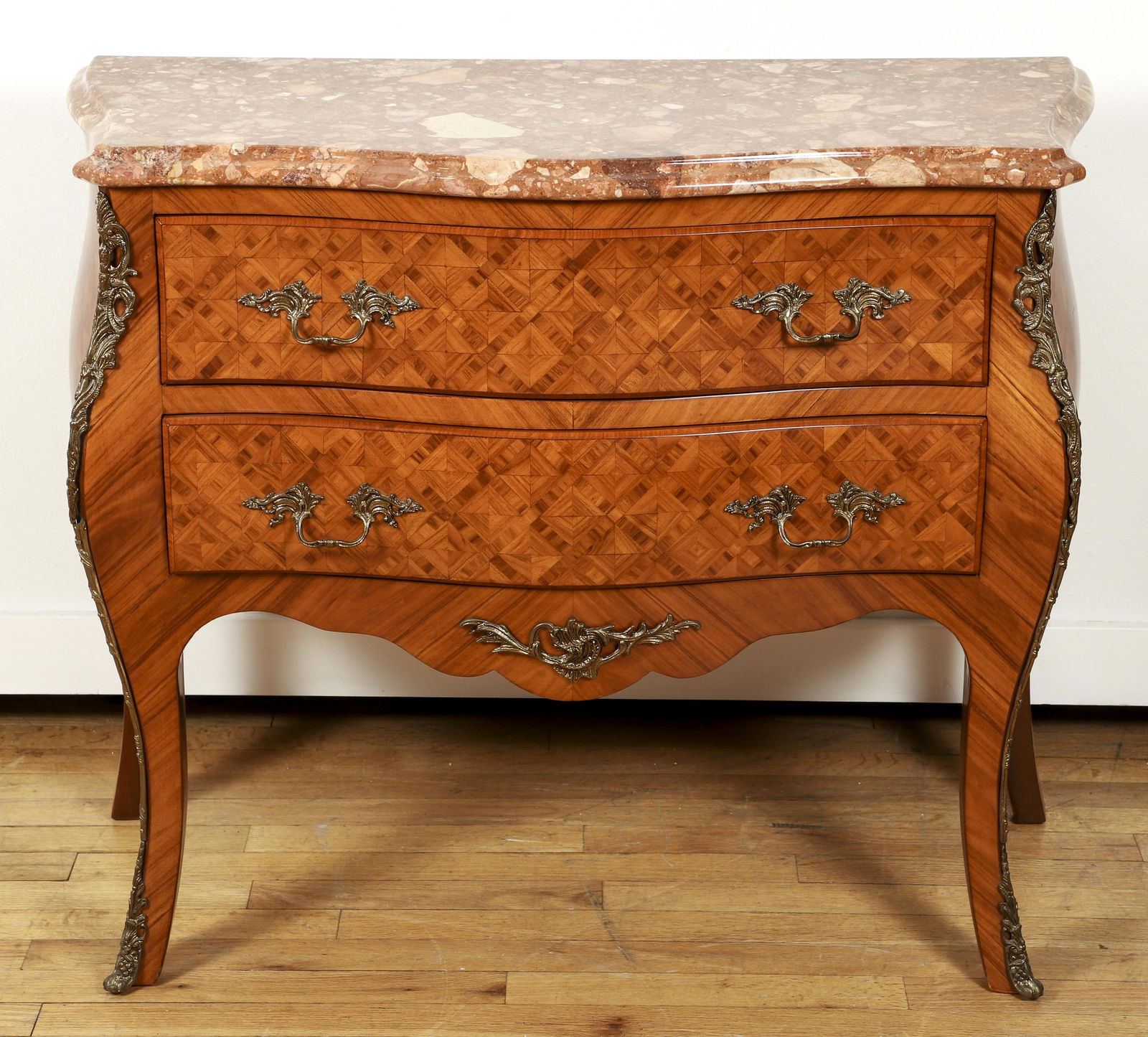 2 Drawer Marble Topped Parquetry Bombay Chest (1 of 6)