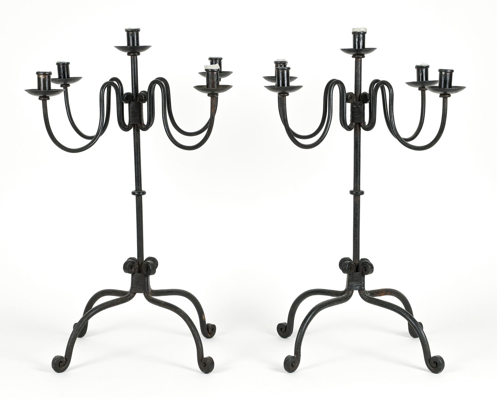 Pair of Mexican wrought iron candelabra (1 of 3)